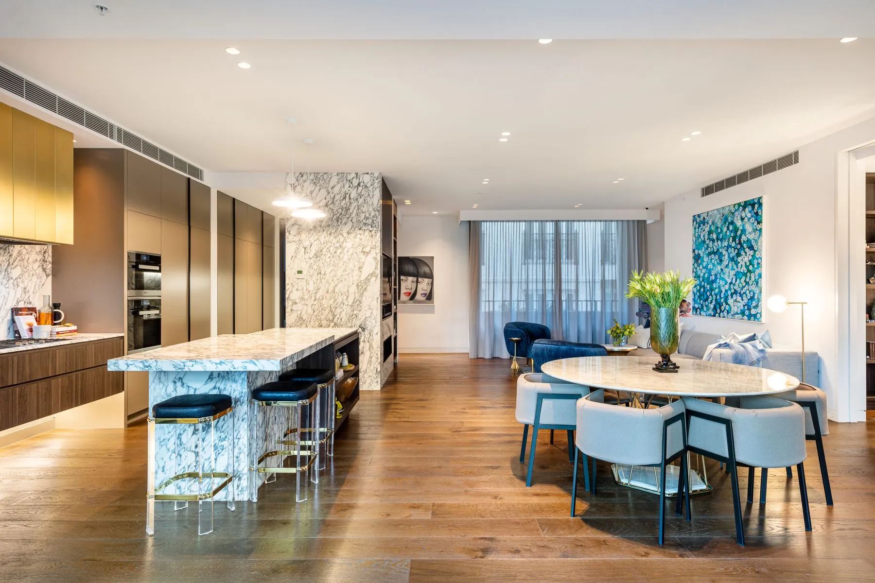 The Lyall Residences, South Yarra — kitchen and dining